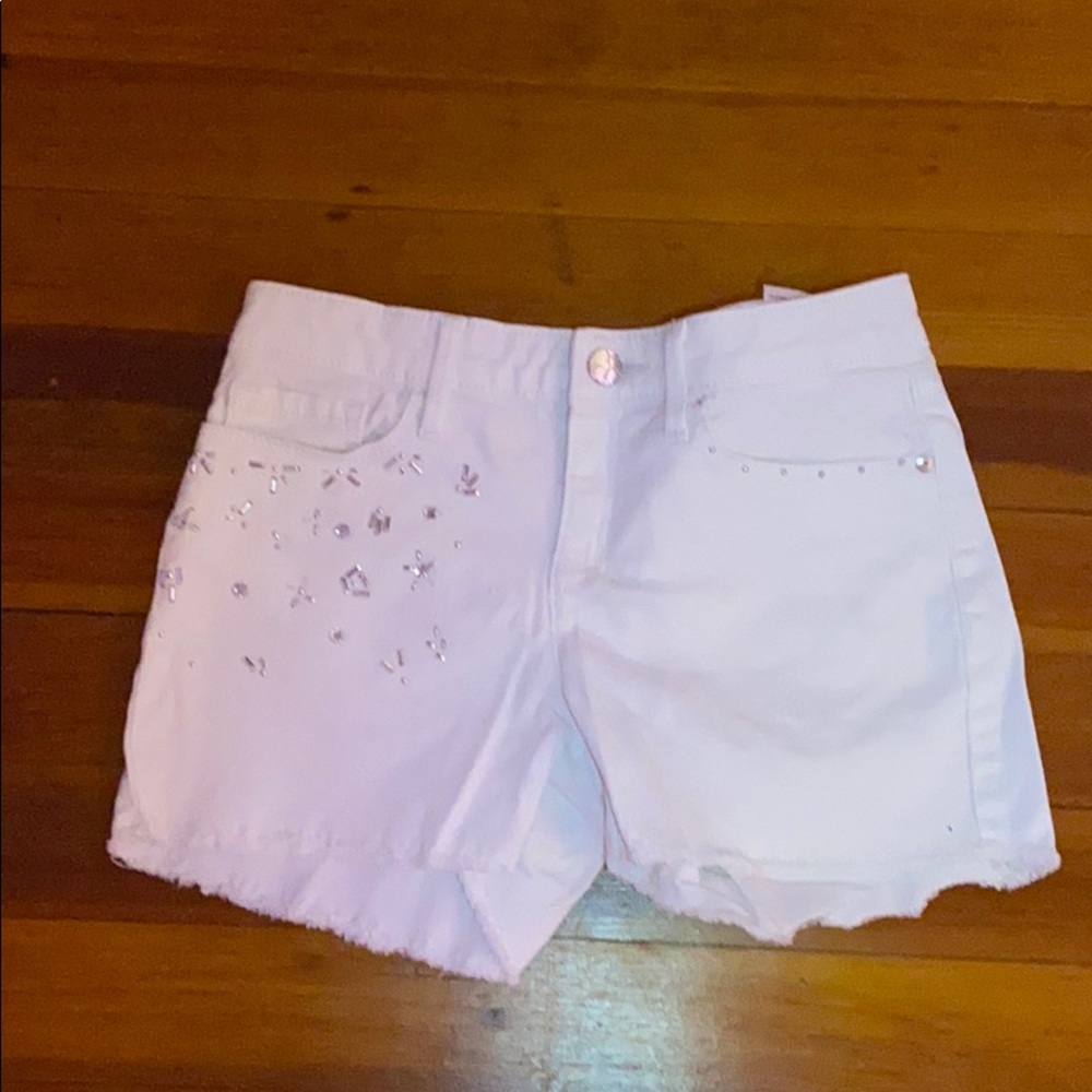 White shorts with gems